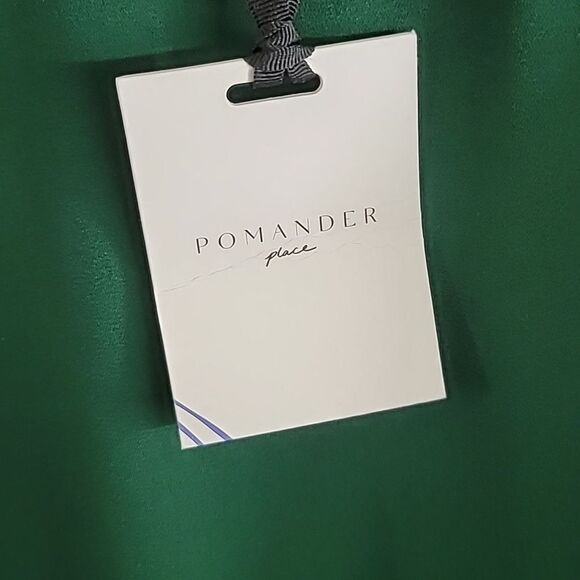 Pomander Place NWT blHunter Green Carlota Peplum Blouse - Picture 6 of 12